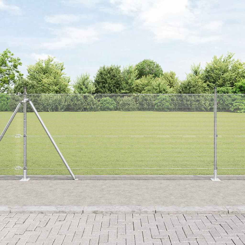 Keevistraadi Aed koos 7 Flanged Postiga 0.8x10 m Galvaniseeritud Teras