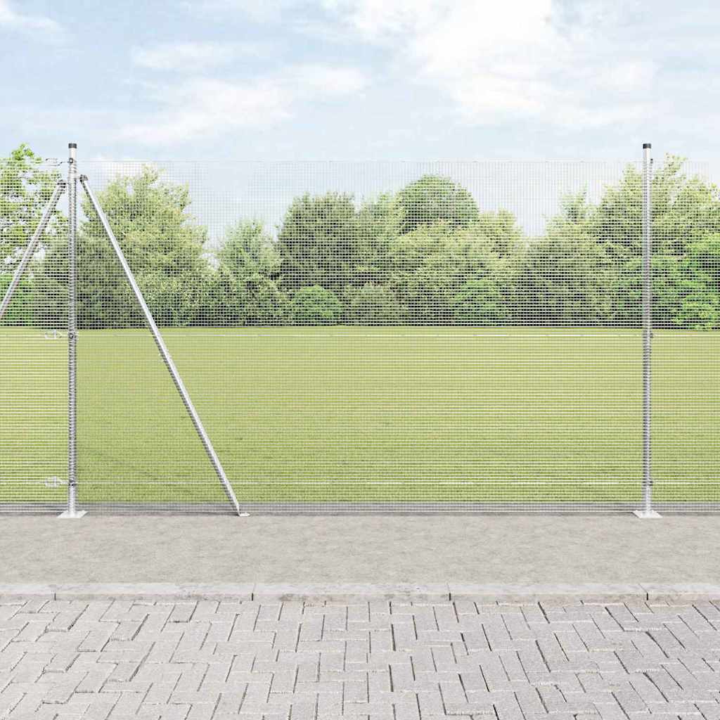 Svejsede Trådhegn med 13 Flanged Posts 1,5x50 m Galvaniseret Stål