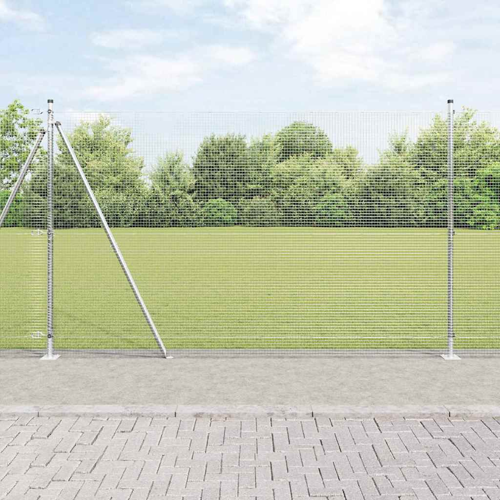 Keeratud Traadi Aed koos 13 Flange Postiga 1.6x50 m Galvaniseeritud Tera