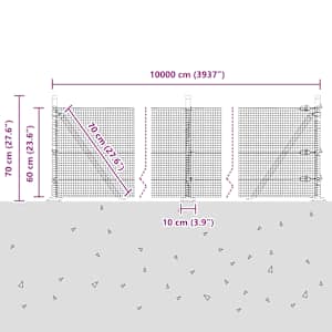 Svařovaná drátěná plotina s betonovou základnou 100 x 0,6 m - obrázek 15
