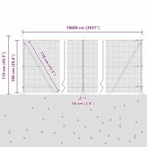 Zahradní svářený drátěný plot s betonovým podstavcem 100 x 1 m - obrázek 15