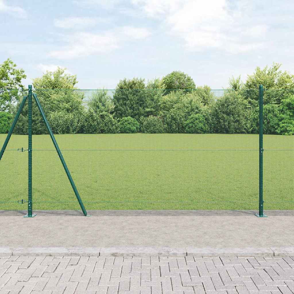 keevitatud traadi aiapost 7 flange postiga roheline 1,2x10 m teras
