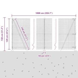 Zahradní svářený drátěný plot s betonovým podstavcem 10 x 1,2 m - obrázek 15