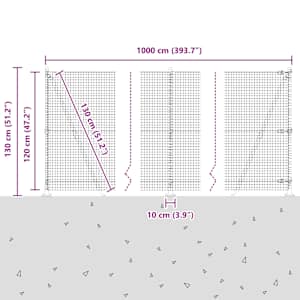 Plotový sloupek. Zelená 10 x 1,2 m (25 x 25 mm síť) Ocel a PVC - obrázek 15