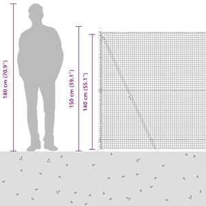 Plotový sloupek. Zelená 10 x 1,4 m (síť 12 x 12 mm) Ocel a PVC - obrázek 17