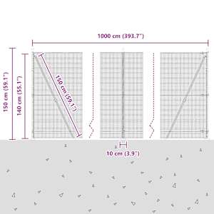 Plotový sloupek. Zelená 10 x 1,4 m (síť 12 x 12 mm) Ocel a PVC - obrázek 15