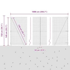 Svařovaná drátěná plotina s betonovou základnou 10 x 1,4 m - obrázek 15