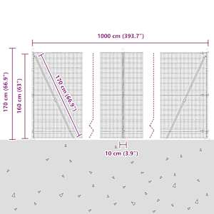 Plotový sloupek. Zelená 10 x 1,6 m (síť 12 x 12 mm) Ocel a PVC - obrázek 15