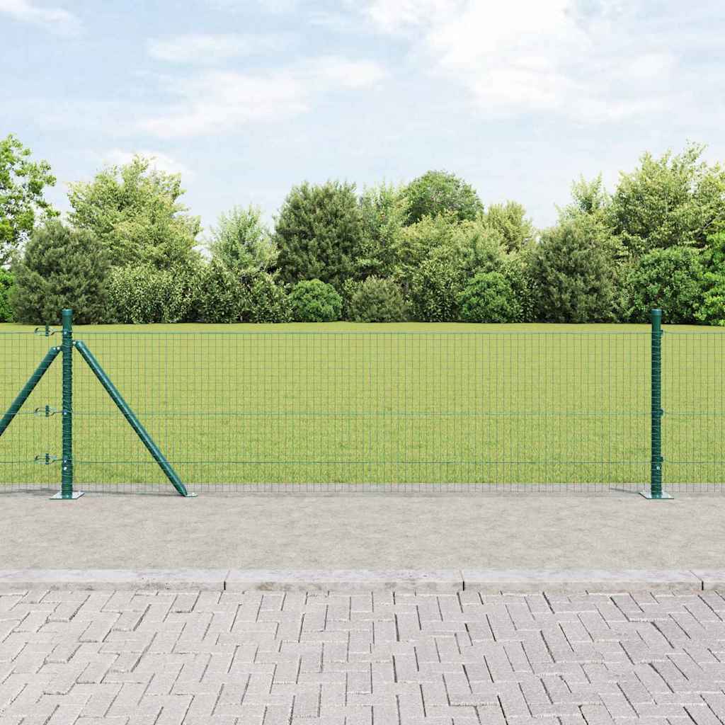 Keevitatud Traadi Aed 13 Suurendatud Postiga Roheline 0.4x25 m Teras