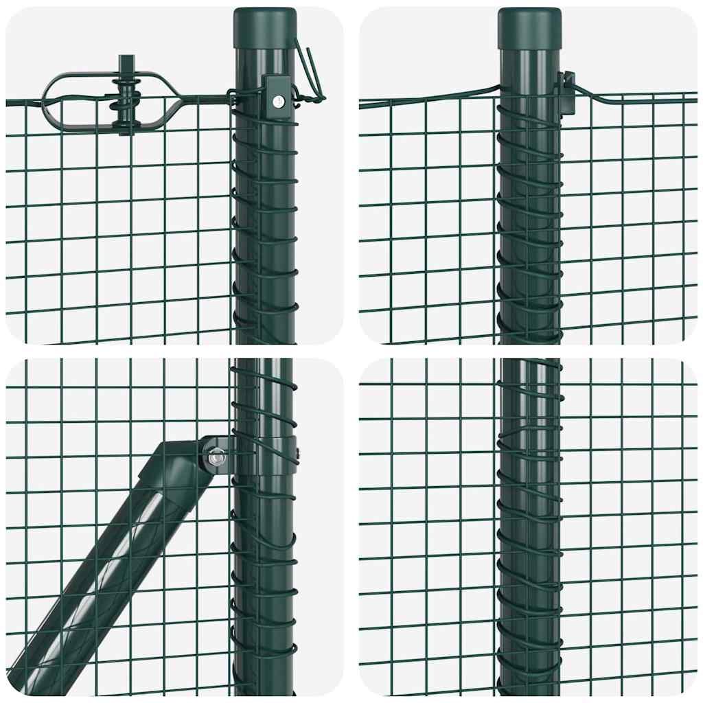 Kerítés oszlopokkal Zöld 25 x 0.5 m 