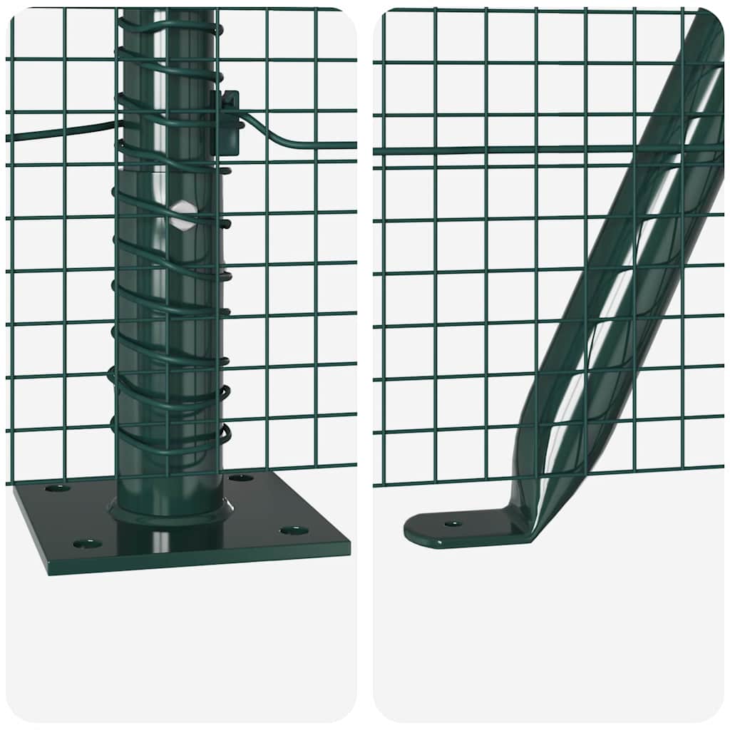 Kerítés oszlopokkal Zöld 25 x 0.5 m 