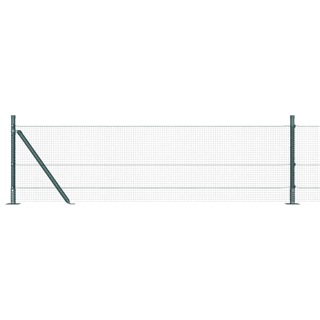 Kerítés oszlopokkal Zöld 25 x 0.5 m 