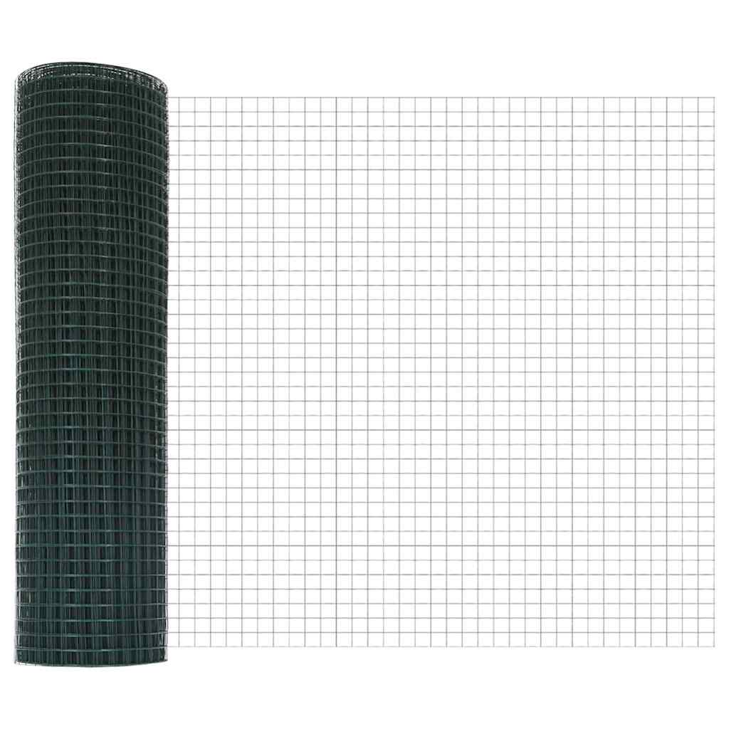 Kerítés oszlopokkal Zöld 25 x 0.5 m 