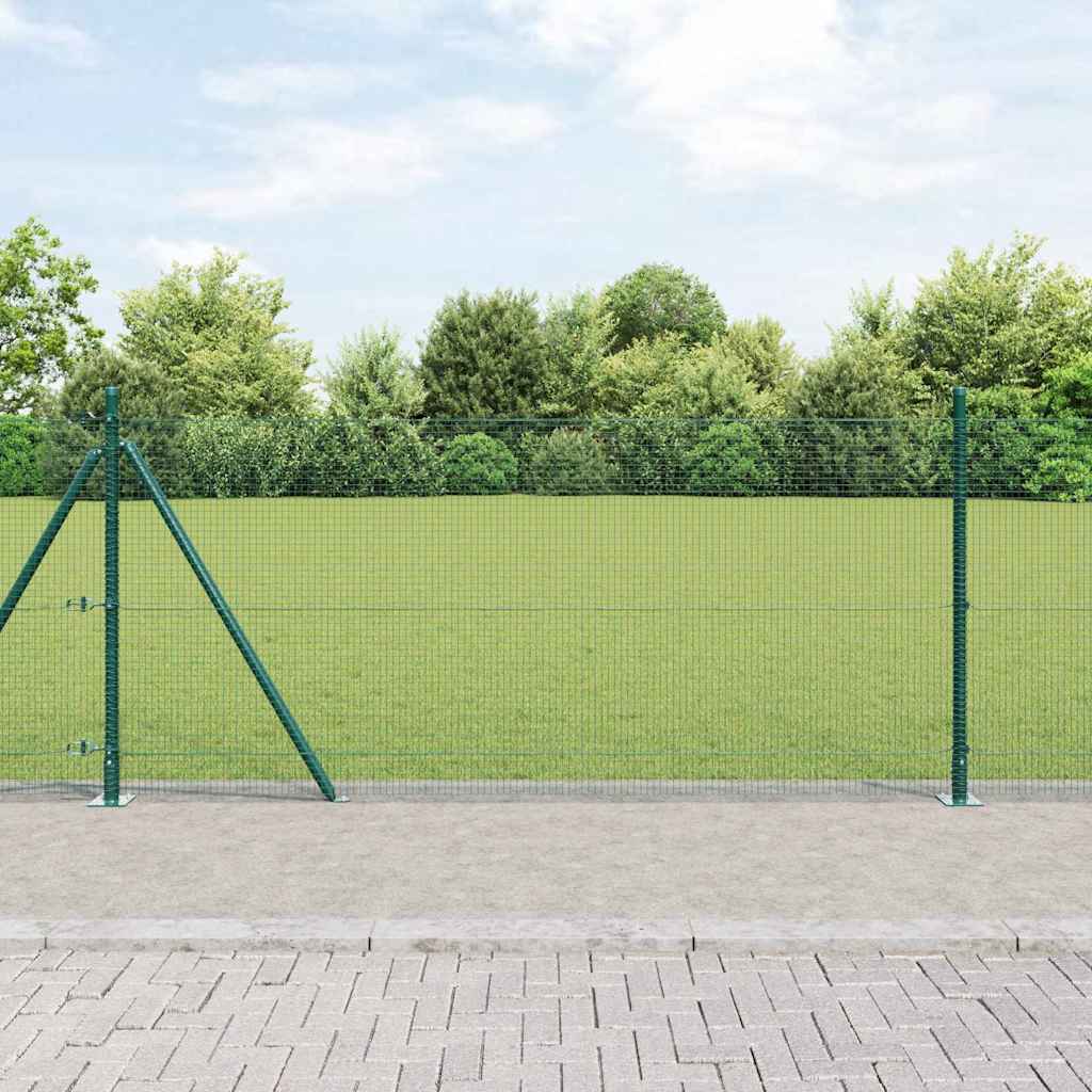 keermestatud traadi aiaga 13 flanged postiga Roheline 1x25 m Teras