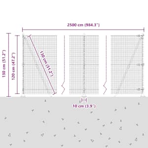 Plotový sloupek. Zelená 25 x 1,2 m (25 x 25 mm síť) Ocel a PVC - obrázek 15