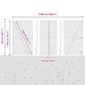 Svařovaná drátěná plotina s betonovou základnou 25 x 1,4 m - obrázek 15