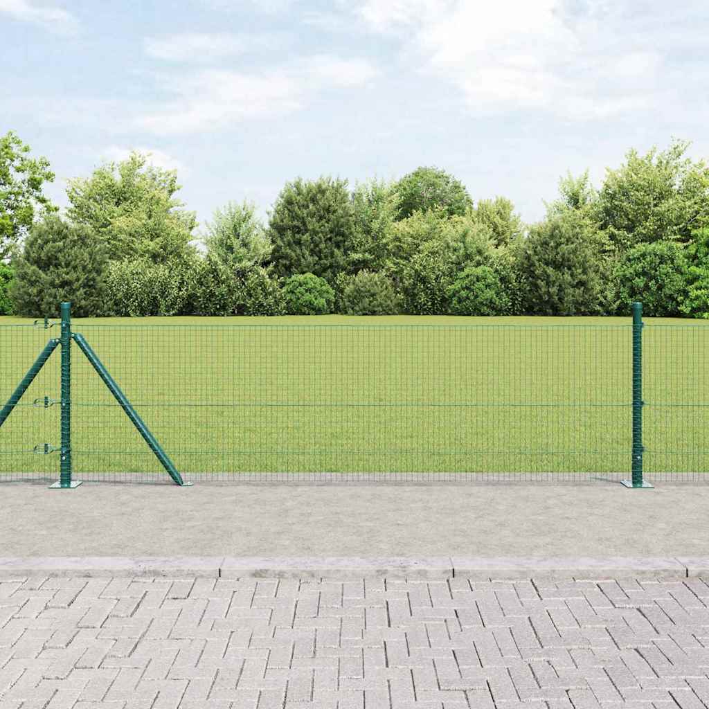 keermestatud traadist aed 13 flanged postidega Roheline 0.6x50 m Teras