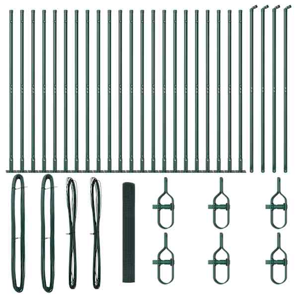vidaXL Keevitatud Traat Aed Betoonalusega 50 x 1,2 m PVC-kaetud teras