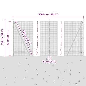 Svařovaná drátěná plotina s betonovou základnou 50 x 1,4 m - obrázek 15