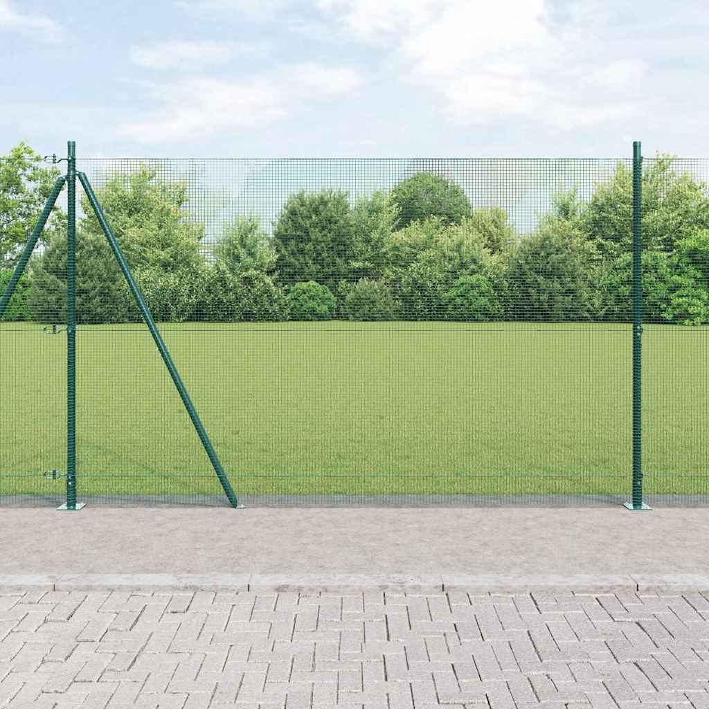 Keeratud Traadist Aiapiire 13 flanged postiga Roheline 1.5x50 m Teras