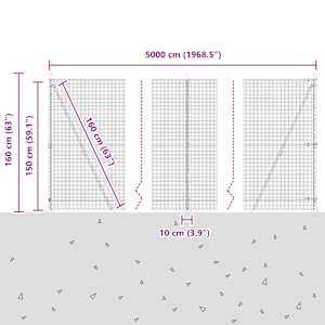 Svařovaná drátěná plotina s betonovou základnou 50 x 1,5 m - obrázek 15