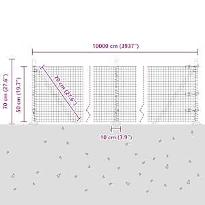 Svařovaná drátěná plotina s betonovou základnou 100 x 0,5 m - obrázek 15