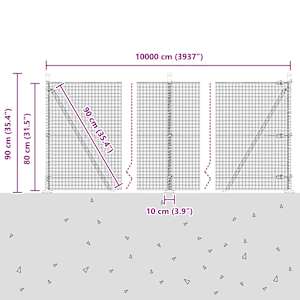 Svařovaná drátěná plotina s betonovou základnou 100 x 0,8 m - obrázek 15