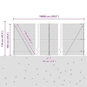 Plotový sloupek. Zelená 100 x 1 m (12 x 12 mm síť) Ocel a PVC - obrázek 15