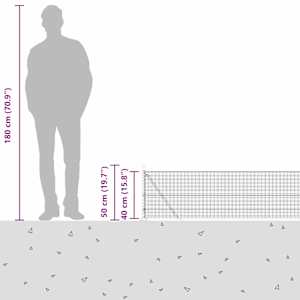 Svařovaná drátěná plotina s betonovou základnou 10 x 0,4 m Šedá - obrázek 17