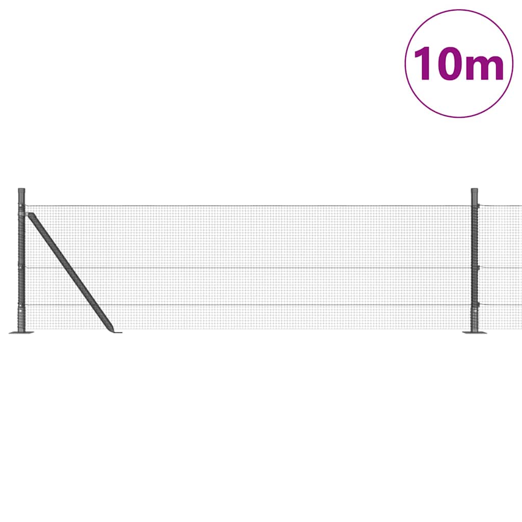 Thumbnail - vidaXL Zaunpfosten-Set 2er Set Grau Stahl 10 x 0.5 m Robust
