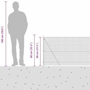 Svařovaná drátěná plotina s betonovou základnou 10 x 0,8 m Šedá - obrázek 17