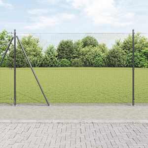 Svařovaná drátěná plotina s betonovou základnou 10 x 1,5 m Šedá - obrázek 1