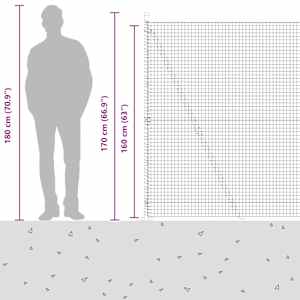 Plotový sloupek. Šedá 25 x 1,6 m (25 x 25 mm síť) Ocel a PVC - obrázek 17