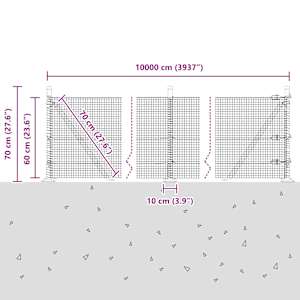 Svařovaná drátěná plotina s betonovou základnou 100 x 0,6 m - obrázek 15