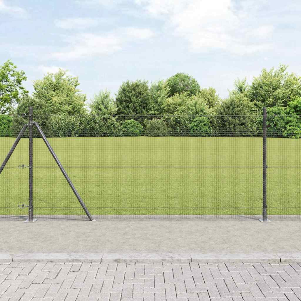 Svejsede Trådhegn med 13 Flangerede Stænger Grå 0.8x100 m Stål