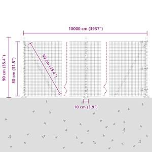 Svařovaná drátěná plotina s betonovou základnou 100 x 0,8 m - obrázek 15