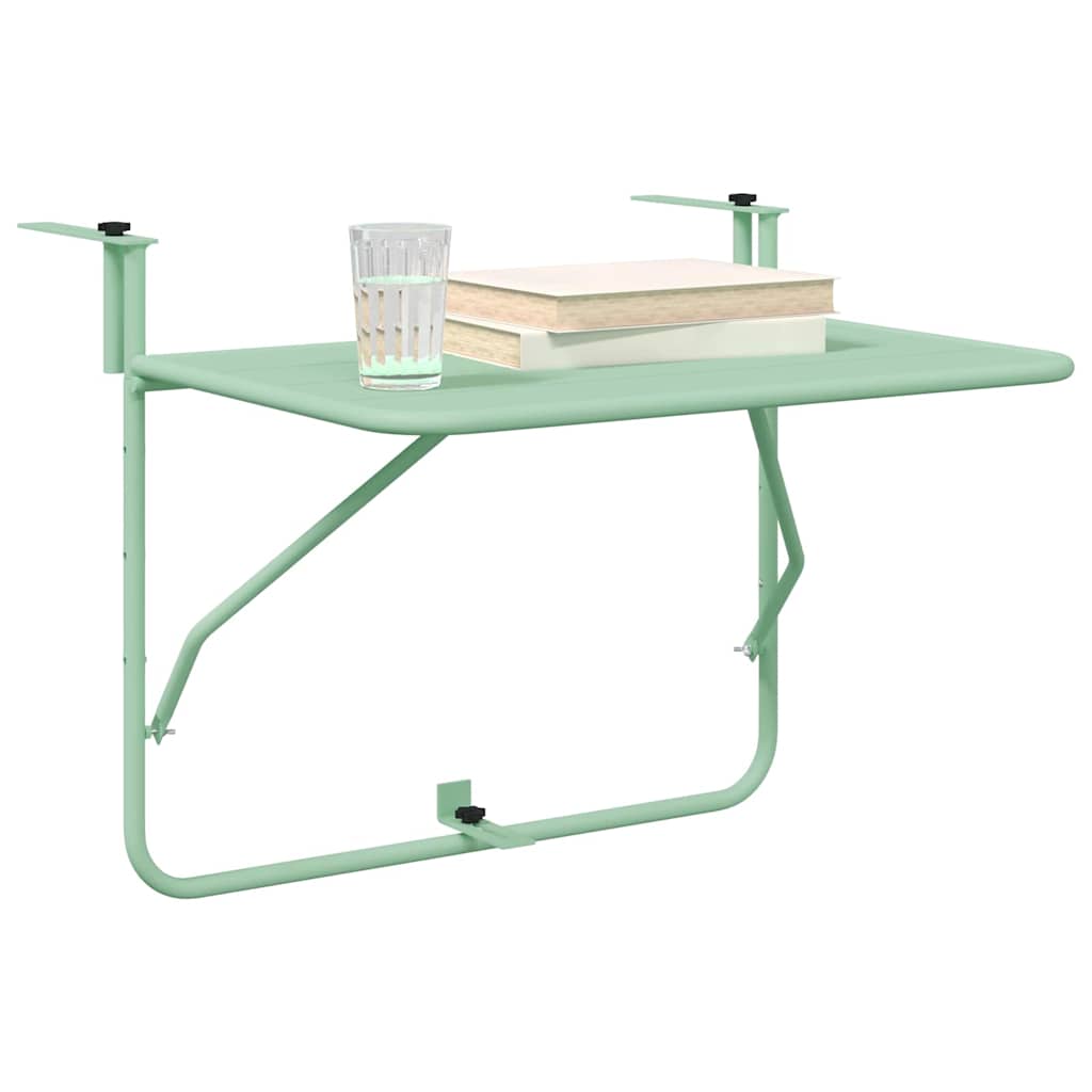 vidaXL Hangende Balkon Tafel Mintgroen 60 x 39 x 65 cm Staal