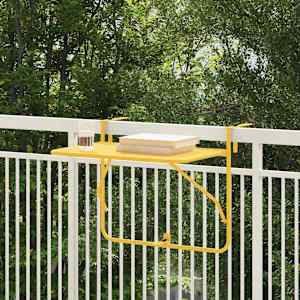 Viseca balkon miza Gorčična 60 x 39 x 65 cm Jeklo