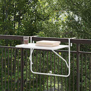 Viseca balkon miza Bela 60 x 39 x 65 cm Jeklo