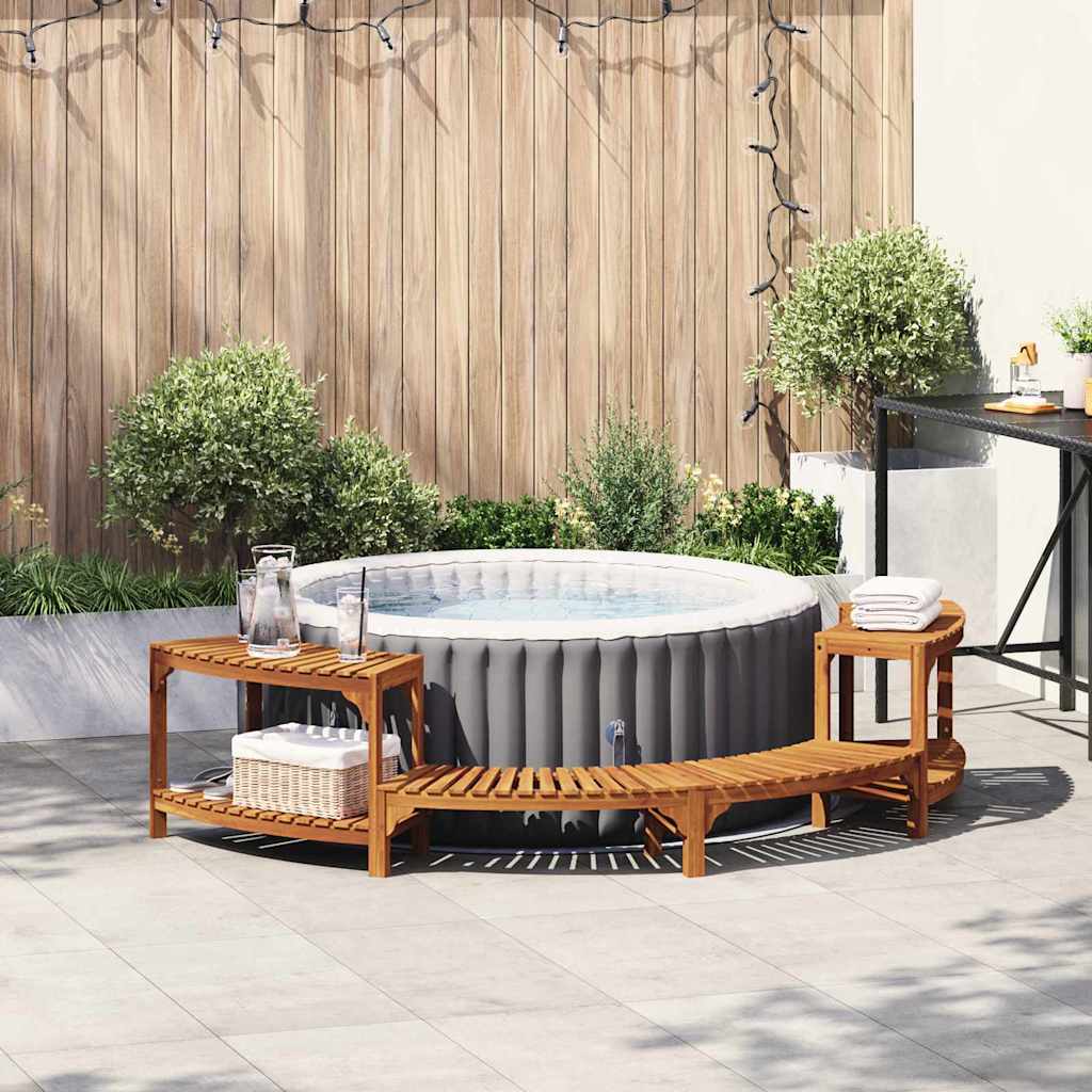 vidaXL Hottub Omheining Half-Rond 252x111,5x55,5 cm Massief Acaciahout