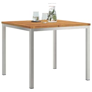Jídelní stůl 90x90x75 cm Masivní akáciové dřevo a nerezová ocel - obrázek 3