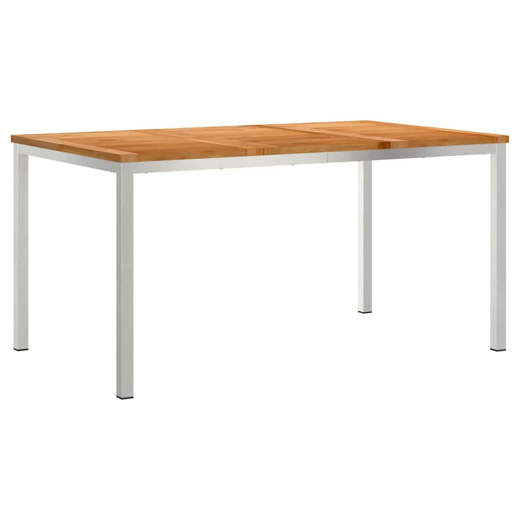 Ulkona ruokailupöytä 150x90x75 cm Massiivipuusta Tiikki