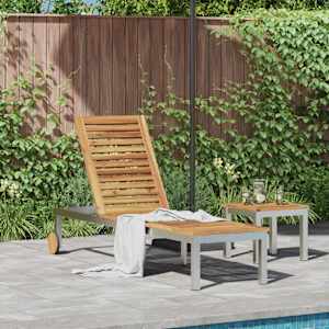 Ležalnik Olje naravno 205 x 53 x 100 cm Masiven les akacije