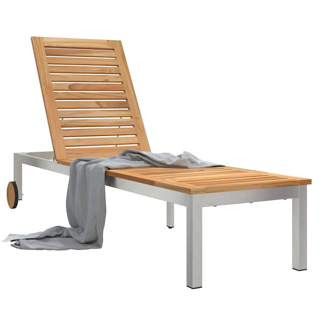 vidaXL Ligstoel 1-persoon Bruin 207 x 58 x 35cm Massief acaciahout