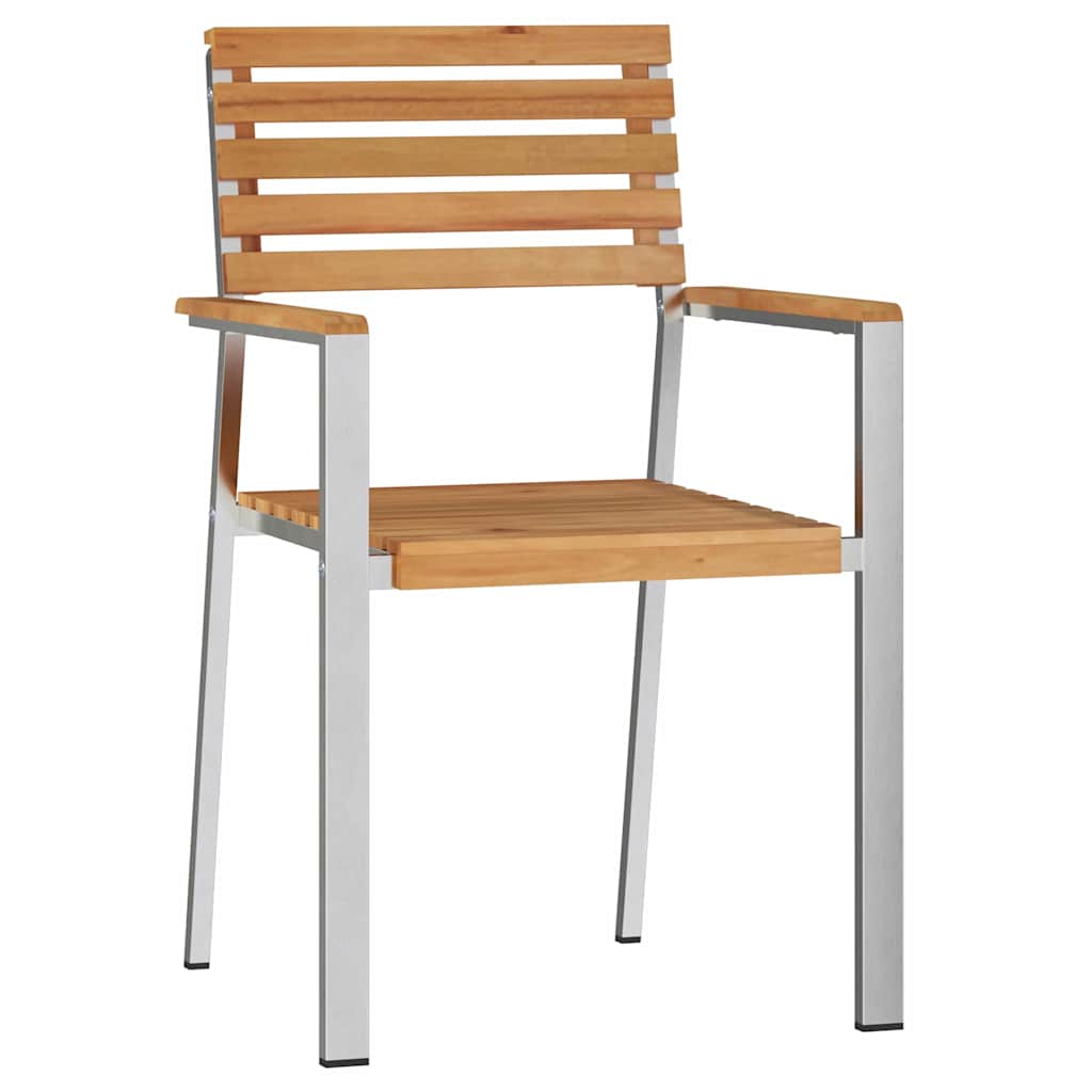 Pinottavat Puutarhatuolit 4 kpl Kova Puu Teak & Ruostumaton Teräs