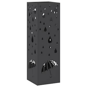 vidaXL Vihm Varjupaik ladustamisega Must 15,5 x 15,5 x 49 cm Teras