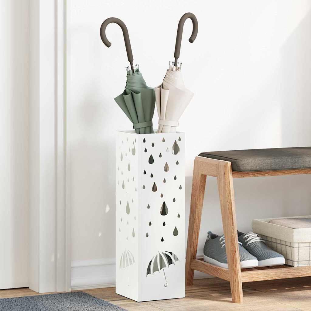 Paraplystativ Hvid Metal Standard Mønster Paraplystativ