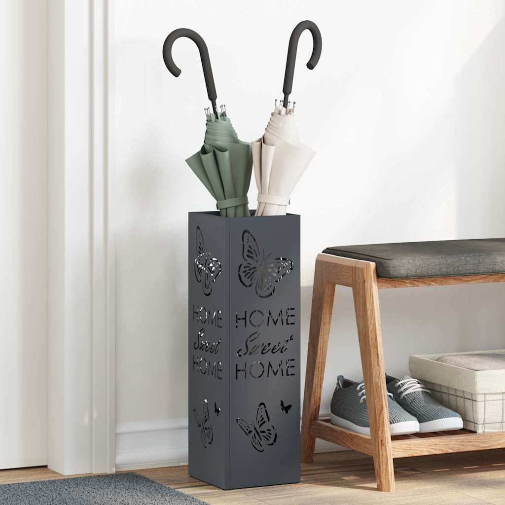 vidaXL Suport pentru umbrele Antracit 15.5 x 15.5 x 49 cm Oțel