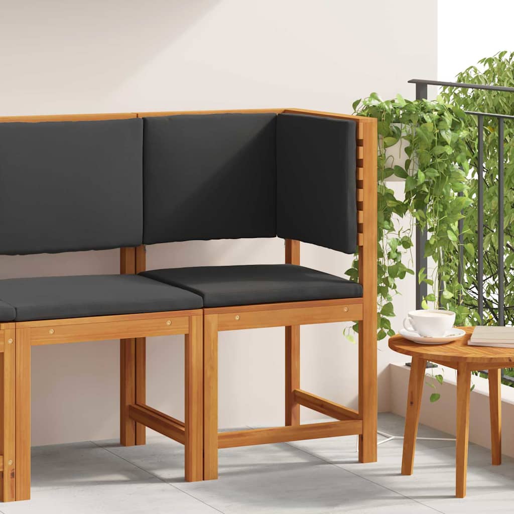 Garten-Eckstuhl mit Kissen Massivholz Akazie