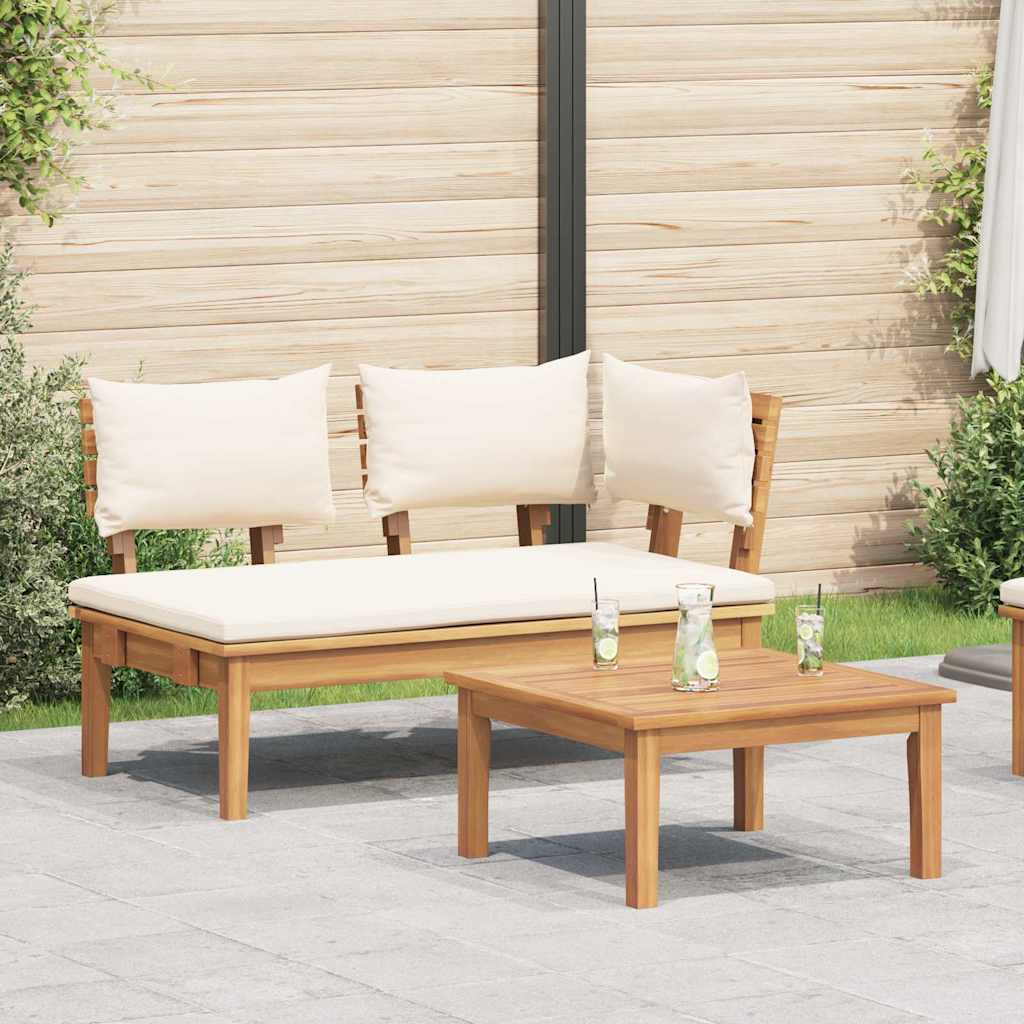 2-teiliges Gartenbankset aus massivem Teakholz